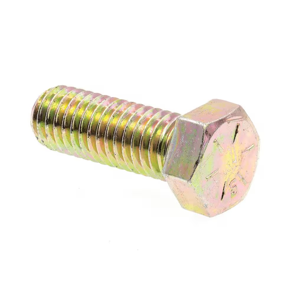 Picture of Brighton Best 042106 5/16"-24X7/8",(Ft) Hex Cap Screws Grade 8 Fine Zinc-Yellow Cr+6 Bake (China)